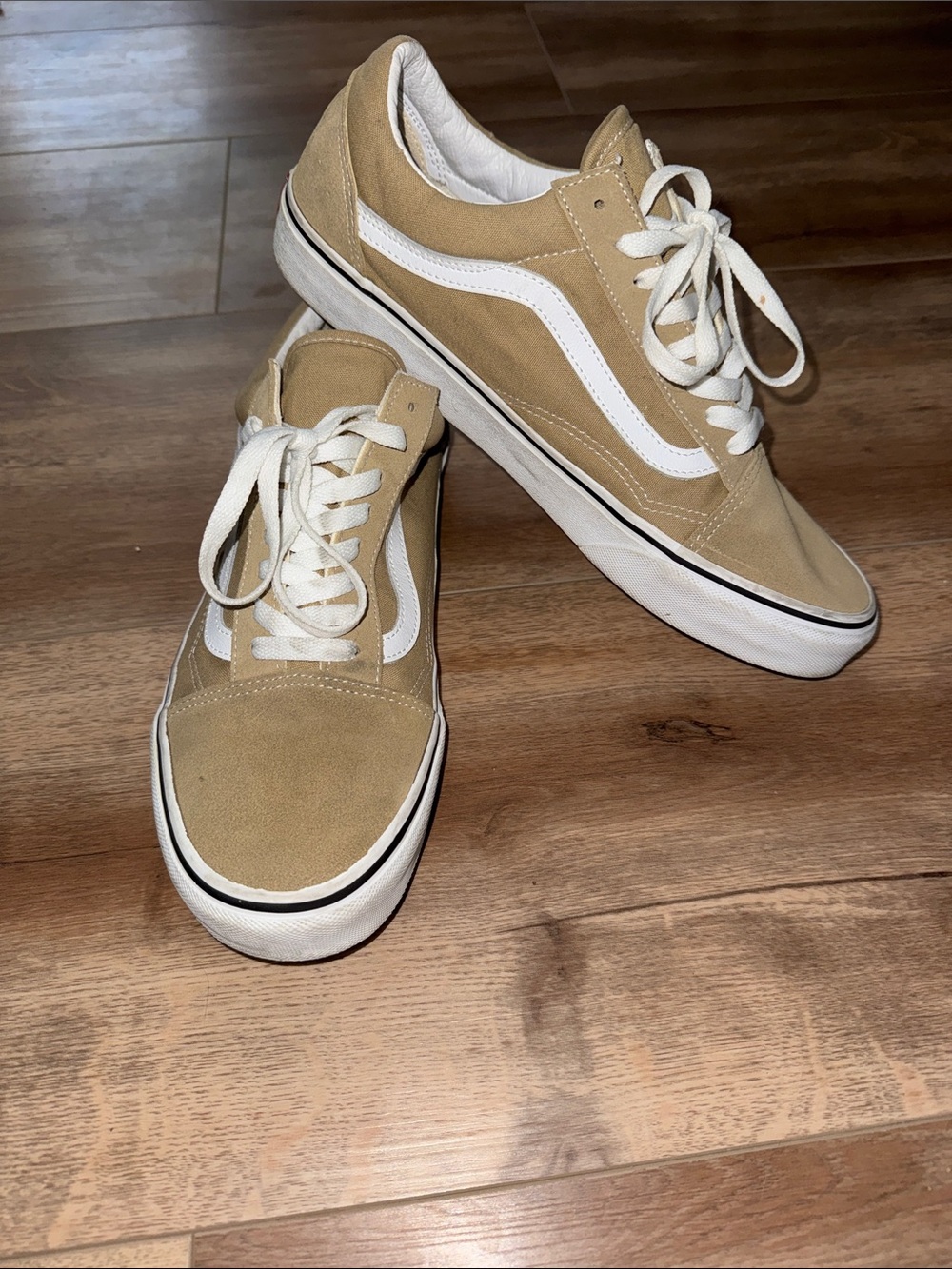 Vans Old Skool Low-Top Sneakers in Tan and White